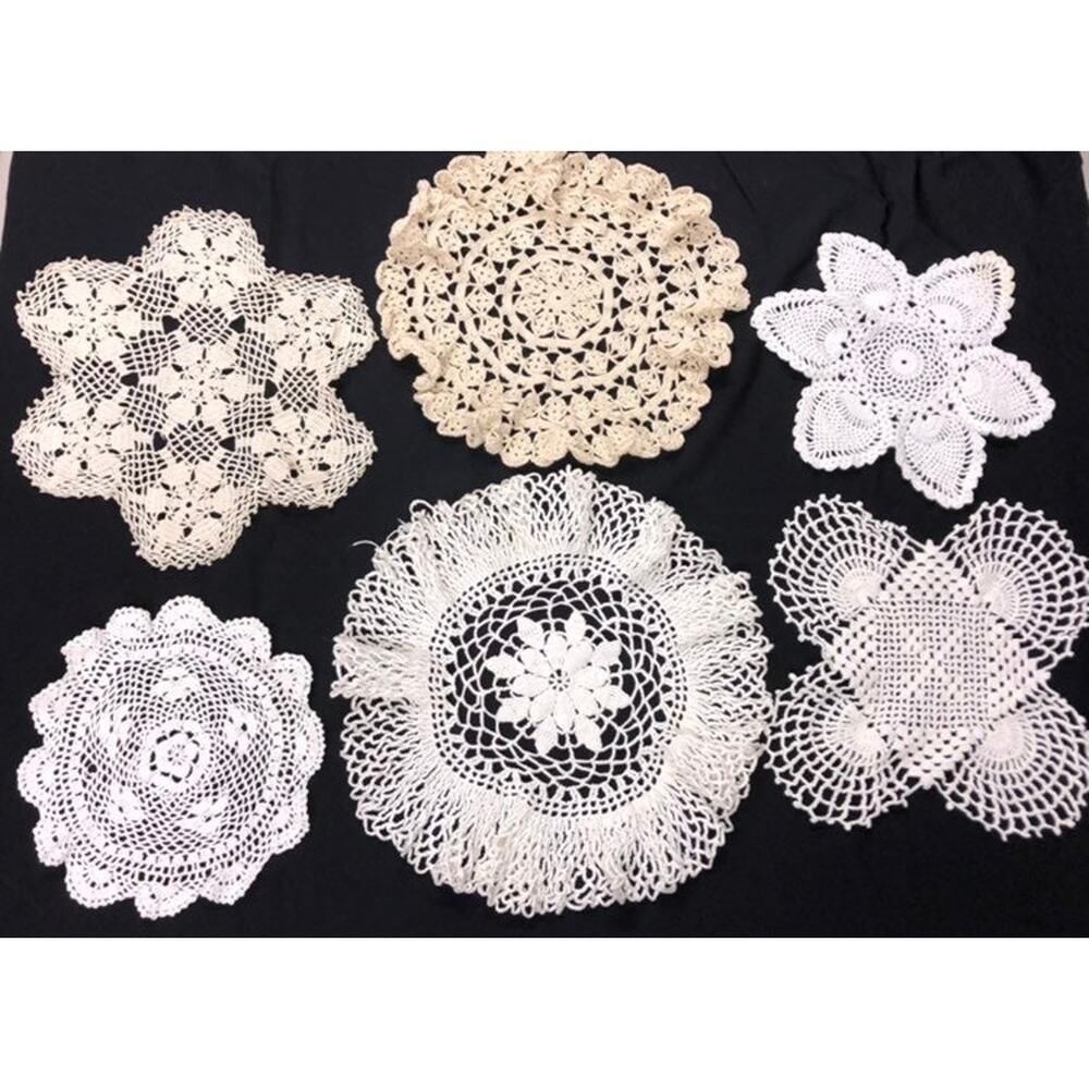 Vintage Handmade Doille Lot of 6